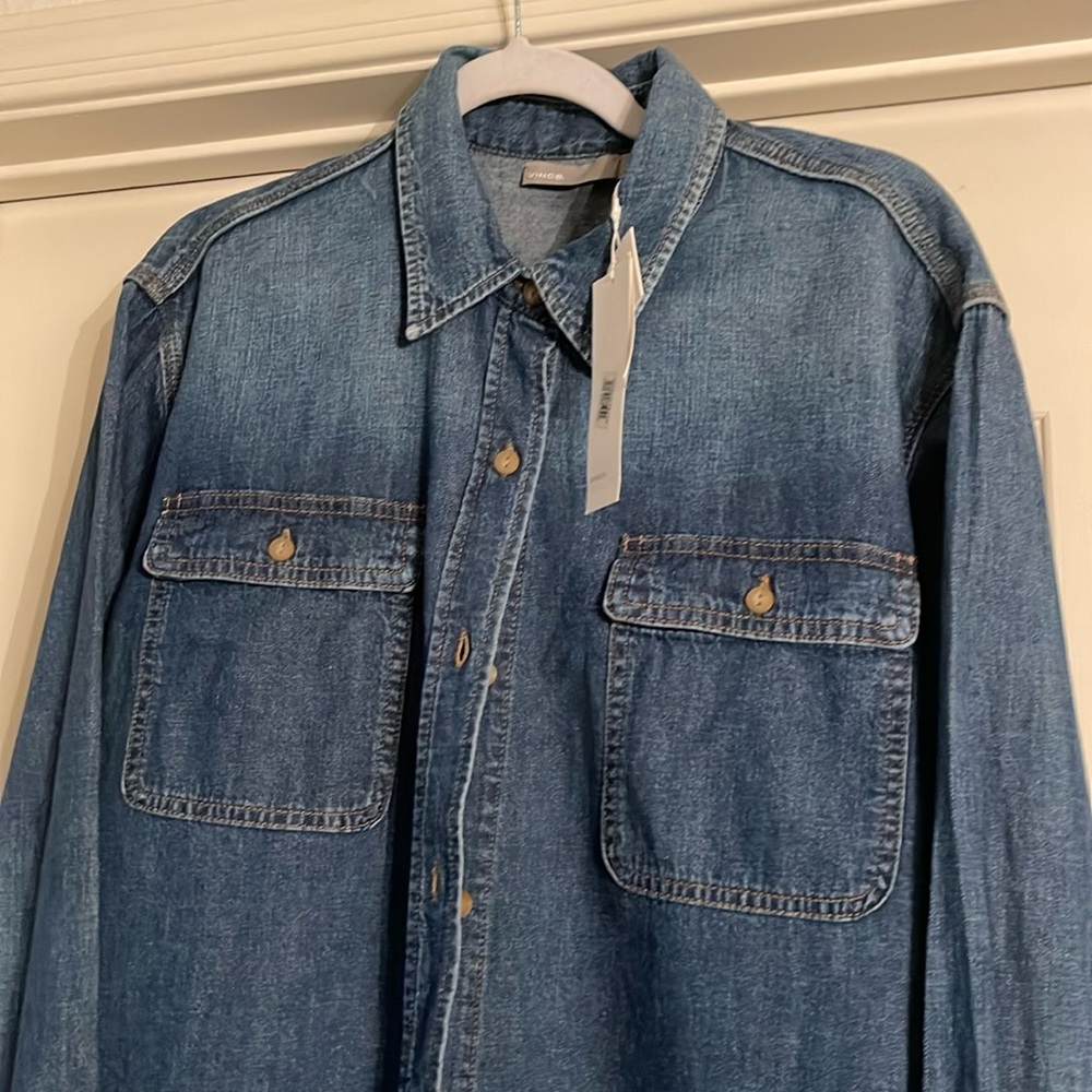 Vince denim shirt for men brand new with tags originally $225 size Large